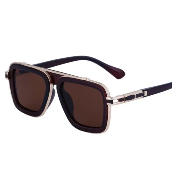 Unisex SUNGLASSES DESIGNER Aviator RETRO GOLD FRAME SHADESFASHION HIP HOP w/CASE - Picture 4 of 8